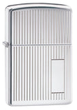 Front view of the Decorative Stripes and Initial Panel Lighter shot at a 3/4 catalog angle