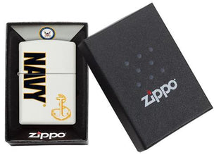 Zippo US Navy White Matte Pocket Lighter