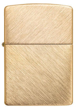 Front view of Classic Herringbone Sweep Brass Windproof Lighter standing at a 3/4 angle