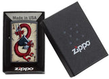 Zippo Dragon Ace Design Black Matte Pocket Lighter
