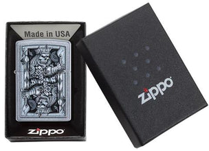 Zippo Steampunk King Spade Street Chrome Pocket Lighter