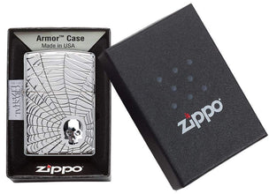 Zippo Spider Web Skull Design