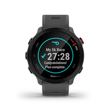 Garmin Forerunner 55 with transflective memory-in-pixel Display, GPS Running Smartwatch, Battery upto 2 weeks, 24/7 Heart Rate & Respiration Monitoring, Advance Sleep & Recovery Advisor with Grey Band