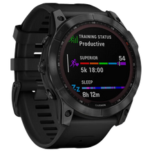 Garmin Fenix 7X Sapphire Solar GPS Smartwatch with Touch screen, Battery up to 37 Days*, 24/7 HRV, SPO2, ABC sensors, Climb & Pace Pro Tec, 10ATM, Health Snapshot, Underwater Heart Rate with Black band