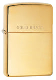 Zippo High Polish Brass with Solid Brass Engraved Pocket Lighter