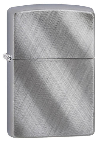 Zippo Diagonal Weave Brushed Chrome Pocket Lighter