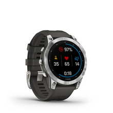 Garmin Fenix 7  Silver Graphite with GPS Outdoor Smartwatch with Touch screen, Battery up to 18 Days, 24/7 HRV, SPO2, Power Manager, ABC sensors, Climb & Pace Pro Tech, Multisport, 10ATM, Underwater Heart Rate with Graphite band