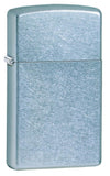 Front shot of Slim® Street Chrome™ Windproof Lighter standing at a 3/4 angle