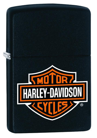 Zippo Harley-Davidson Logo Black Matte Pocket Lighter - Bhawar Store