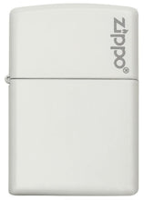 Front shot of Classic White Matte Zippo Logo Windproof Lighter 