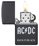 Zippo AC/DC Black Matte Pocket Lighter - Bhawar Store