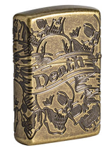 Zippo Armor Freedom Skull Antique Brass