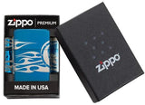 Zippo Tattoo Design High Polish Blue Pocket Lighter