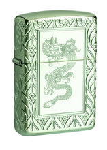 Zippo Armor High Polish Green Elegant Dragon