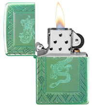 Zippo Armor High Polish Green Elegant Dragon