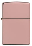 Front of High Polish Rose Gold windproof lighter 