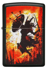 Front of Warrior Design Black Matte Windproof Lighter