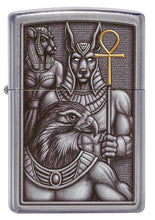 Front of Egyptian Gods Design Street Chrome™ Windproof Lighter