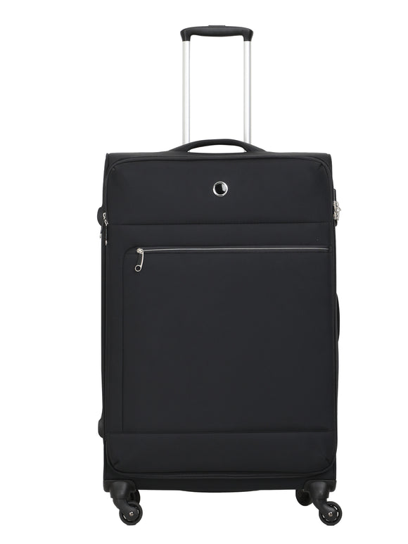 Echolac Black Verna Large Soft Case Checked Luggage