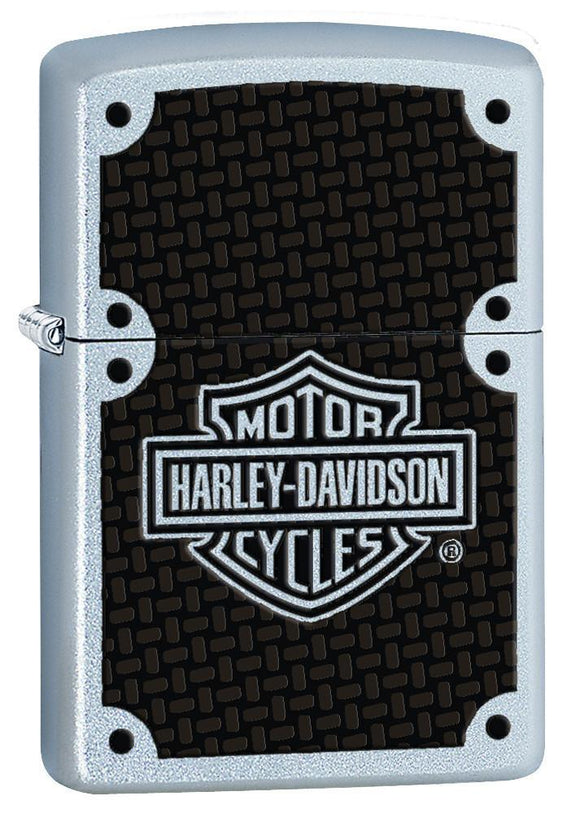 Zippo Harley-Davidson Carbon Fiber Satin Chrome Pocket Lighter - Bhawar Store