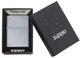 Zippo Vintage with Slashes Street Chrome Pocket Lighter