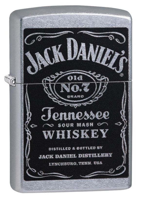 Zippo Jack Daniel's Tennessee Whiskey Label Street Chrome Pocket Lighter