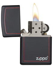 Zippo Black Matte with Red Border Pocket Lighter