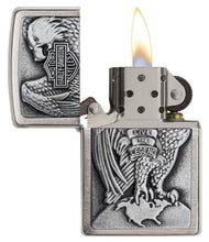 Zippo Harley-Davidson Full Faced Eagle High Polish Chrome Emblem Pocket Lighter