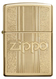 Zippo and Pattern Design High Polish Brass Pocket Lighter