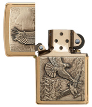 Zippo Where Eagles Dare Brushed Brass Pocket Lighter