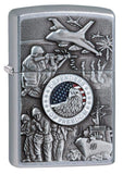 Zippo Defenders of Freedom Emblem Street Chrome Pocket Lighter - Bhawar Store
