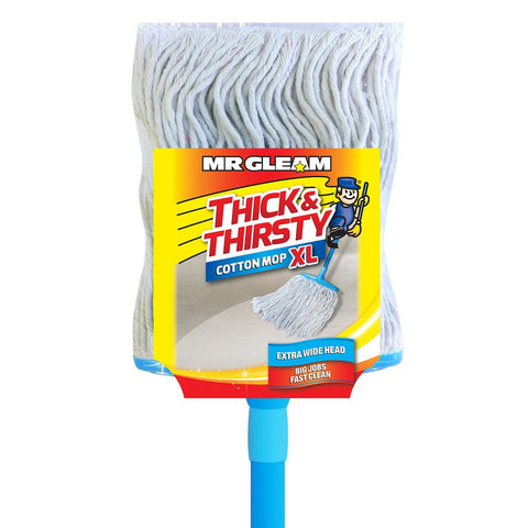 Mr Gleam Thick & Thirsty Cotton Mop (With Handle)