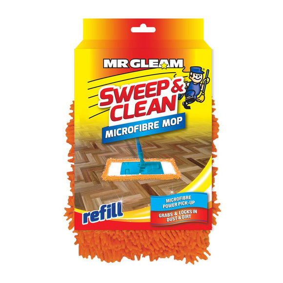 Mr Gleam Microfibre Sweep and Clean Mop Refill (Orange) - Bhawar Store