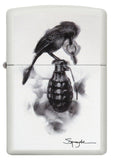 Zippo Spazuk Bird Design White Matte Pocket Lighter