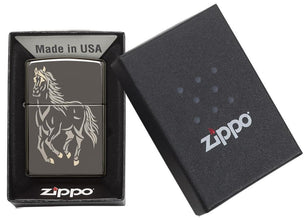 Running Horse Windproof Lighter in packaging