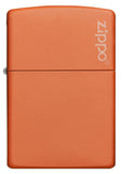 Zippo Orange Matte Logo Pocket Lighter