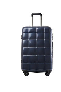 Echolac Square Medium Navy Blue Hard Sided Cabin Suitcase Trolley 55cm (PC005)