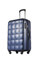 Echolac Square Medium Navy Blue Hard Sided Cabin Suitcase Trolley 55cm (PC005)