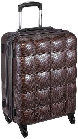 Echolac Square Medium Brown Hard Sided Cabin Suitcase Trolley 55cm (PC005)