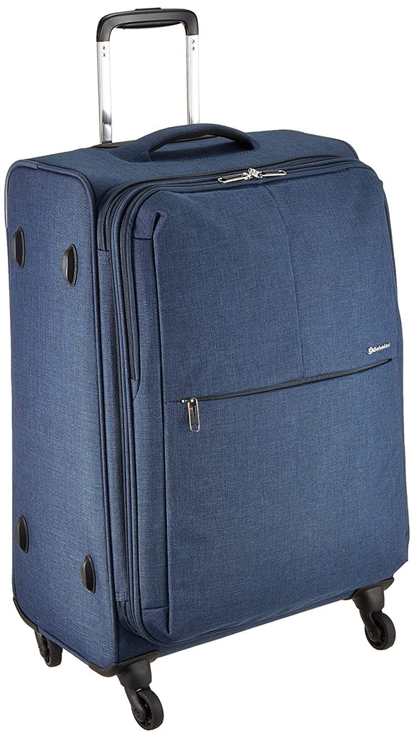 Echolac Gemini Large Navy Blue Soft Sided Check-In Suitcase Trolley 68cm (CT807)