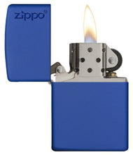 Zippo Royal Blue Matte Logo Pocket Lighter