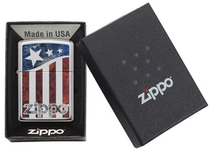 Zippo American Flag High Polish Chrome Pocket Lighter