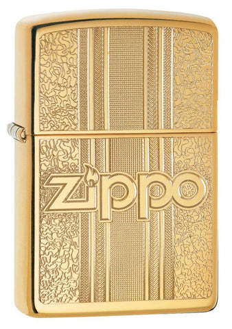 Zippo and Pattern Design High Polish Brass Pocket Lighter