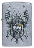 Zippo Viking Warrior Design Street Chrome Pocket Lighter