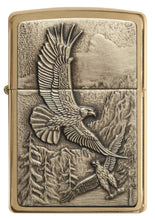 Zippo Where Eagles Dare Brushed Brass Pocket Lighter