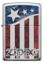 Zippo American Flag High Polish Chrome Pocket Lighter