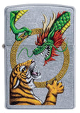 Zippo Chinese Dragon Street Chrome Design Pocket Lighter