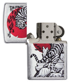 Zippo Asian Tiger Design Brushed Chrome Pocket Lighter - Bhawar Store