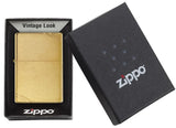 Zippo Vintage Brushed Brass with Slashes Pocket Lighter