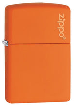 Zippo Orange Matte Logo Pocket Lighter